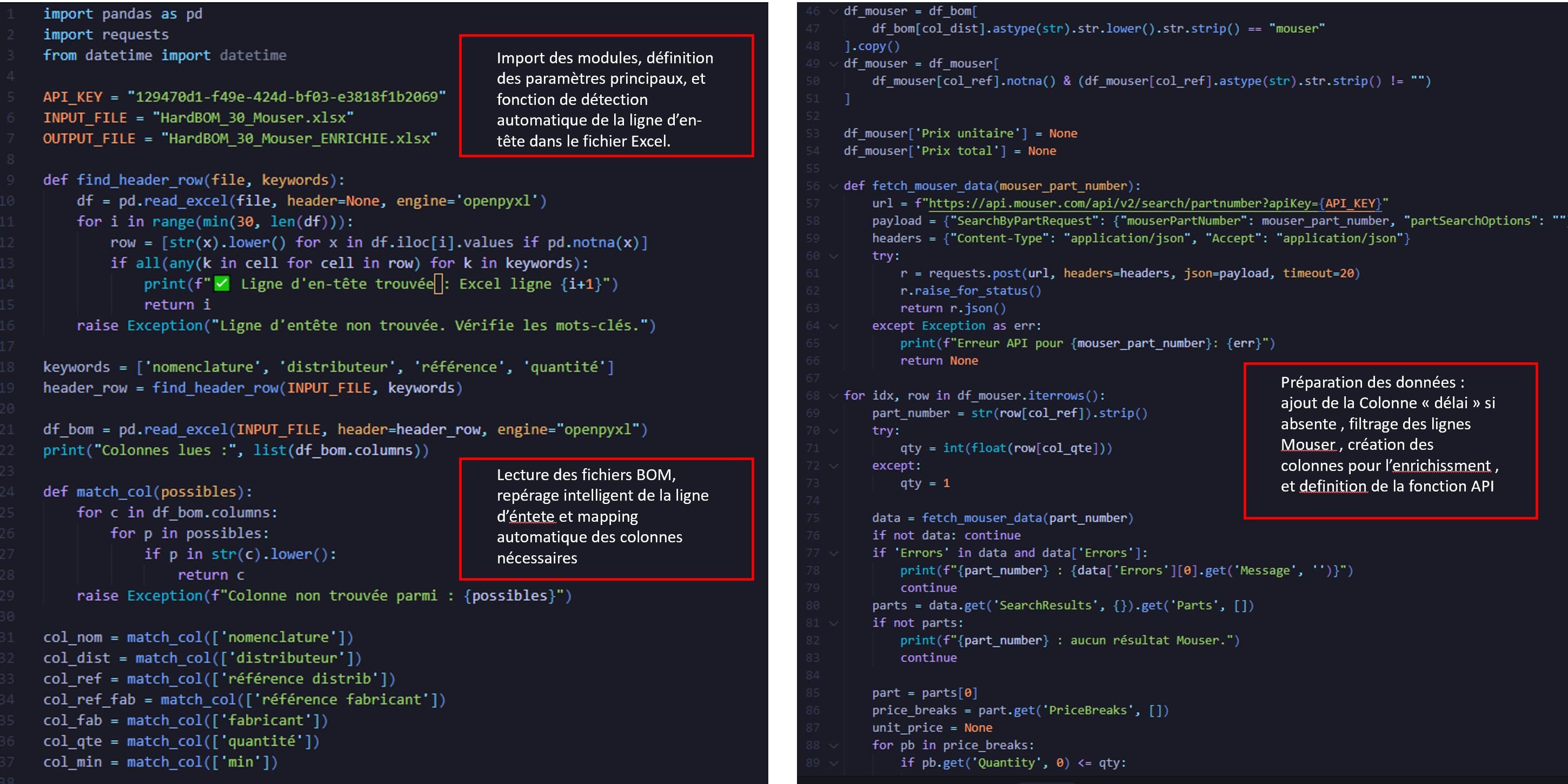BOM matching code